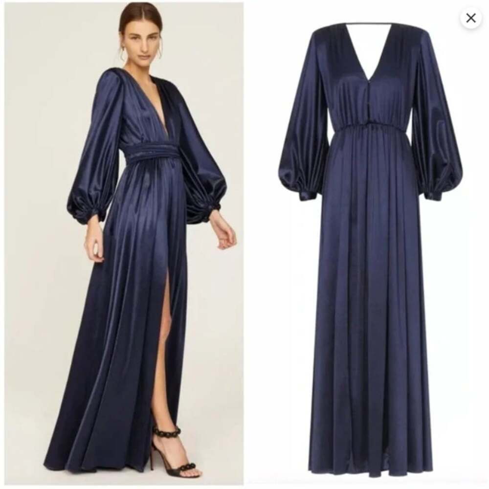 Bronx and Banco ZOE Gown Navy Blue Long Sleeve